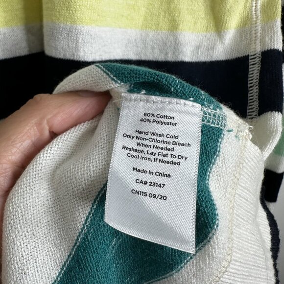 Talbots Sweater Womens Large Multi Color Striped Coastal Casual Preppy - EUC - Picture 9 of 12